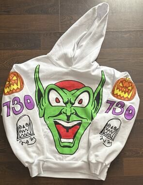 Asspizza Goblin Hoodie 2023 - 730 Goblin Ghost Pumpkin Head - Small/Medium